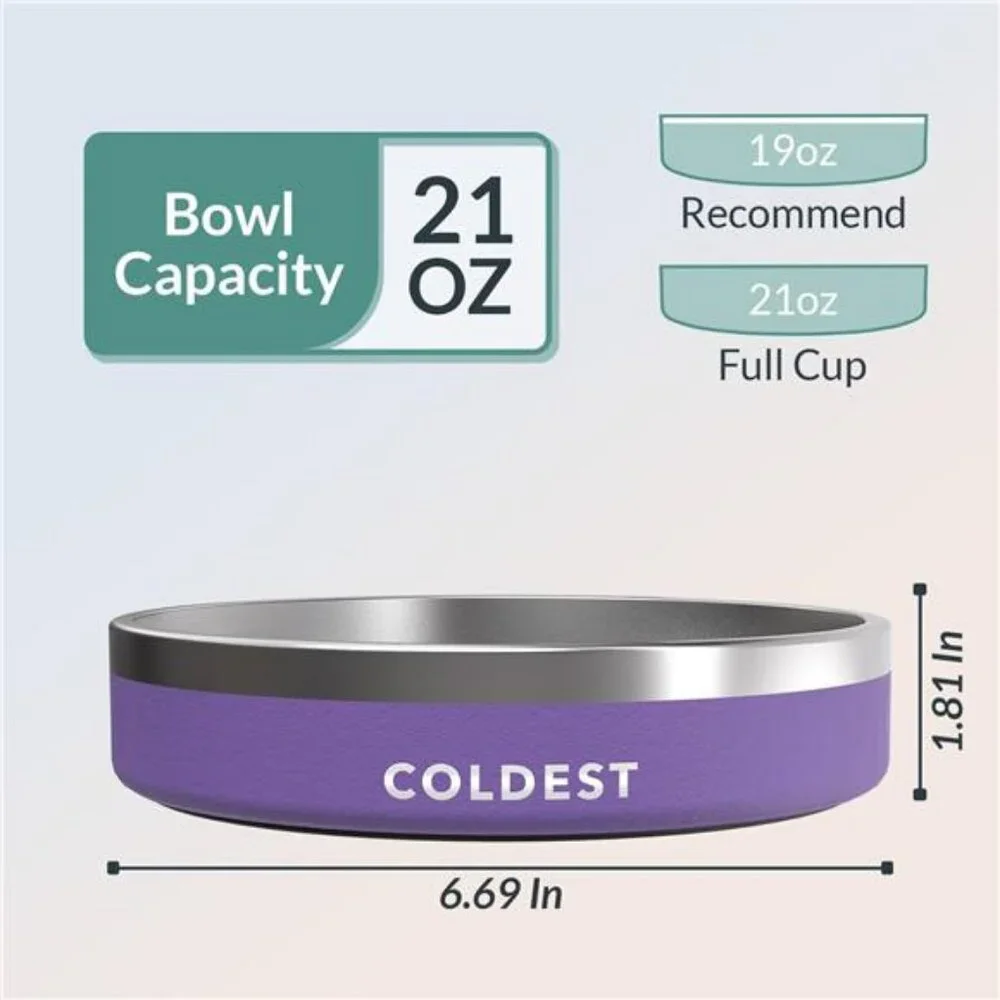 Dog Bowl - Anti Rust Metal & Non Slip Dog Bowls Large, Spill Proof Heavy Duty